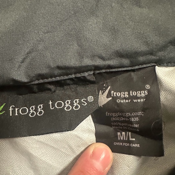 Frogg Toggs M/L Blue Gray Lightweight Hooded Rain Jacket Packable Outdoor Unisex - Picture 2 of 4